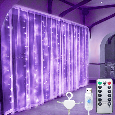 3M USB LED fėjų styginių užuolaidų lemputės girlianda Šventinių vakarėlių dekoracijos Vestuvių gimtadienis Miegamasis Ramadanas Velykų namų šventė