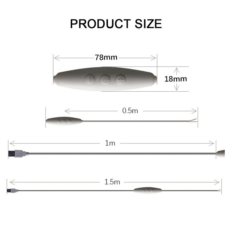 2 gab. USB dimmer 1,5 m vadu savienotājs ar slēdzi 4K Refresh bezpakāpju aptumšošana 5 V LED sloksnes gaismas lampai bez mirgošanas