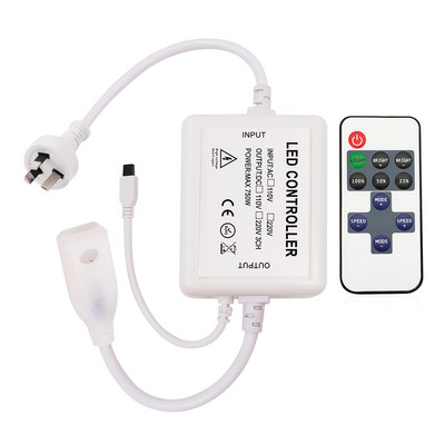 Led-riba dimmeri lüliti 750 W 11 võtmega IR-kaugjuhtimispuldiga LED-kontroller 110 V 220 V LED-dimmeri draiver 2835 LED-ribatule jaoks