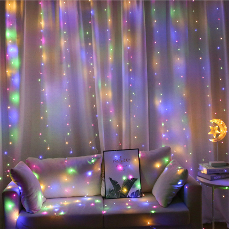 Girliandos Užuolaidos Kambariui Naujųjų Metų Vestuvės Kalėdiniai Šviestuvai Papuošimai Užuolaidos Namams Šviestuvai Led šviesos dekoras Fairy Lights