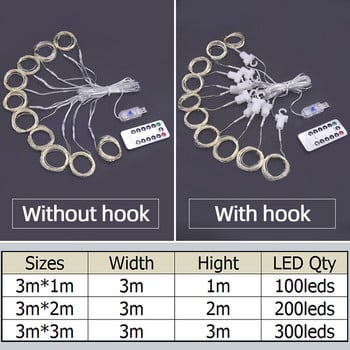 Χριστουγεννιάτικα γιορτινά διακοσμητικά φωτάκια LED νεράιδα κρεβατοκάμαρα κορδόνι γιρλάντα τηλεχειριστήριο φωτιστικά κουρτίνα με τηλεχειριστήριο
