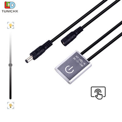 DC12V-24V LED stmievač Dotykový panel Zapnutie/Vypnutie Nastaviteľný stmievač jasu pre LED skrinku Kuchynské barové pásy Svetlá