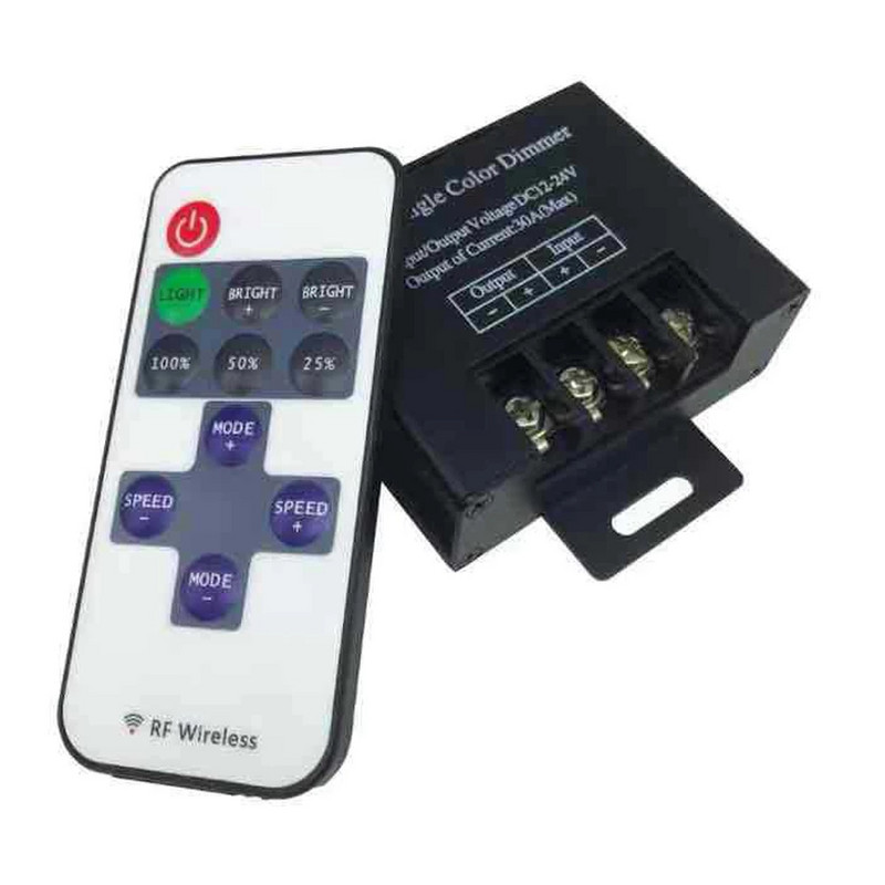 DC12V-24V RF LED Dimmer Switch 30A Ρυθμιζόμενος ελεγκτής ρυθμιστή τάσης 360W για ροοστάτες LED μονάδας φωτισμού ταινίας LED