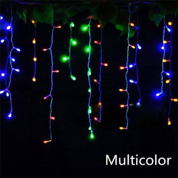 4.8M коледни светлини външна декорация Droop 0.4-0.6m led завеса icicle string lights Garden Street Eaves Garland Fairy Light