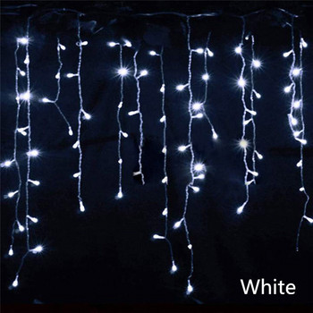 4.8M коледни светлини външна декорация Droop 0.4-0.6m led завеса icicle string lights Garden Street Eaves Garland Fairy Light