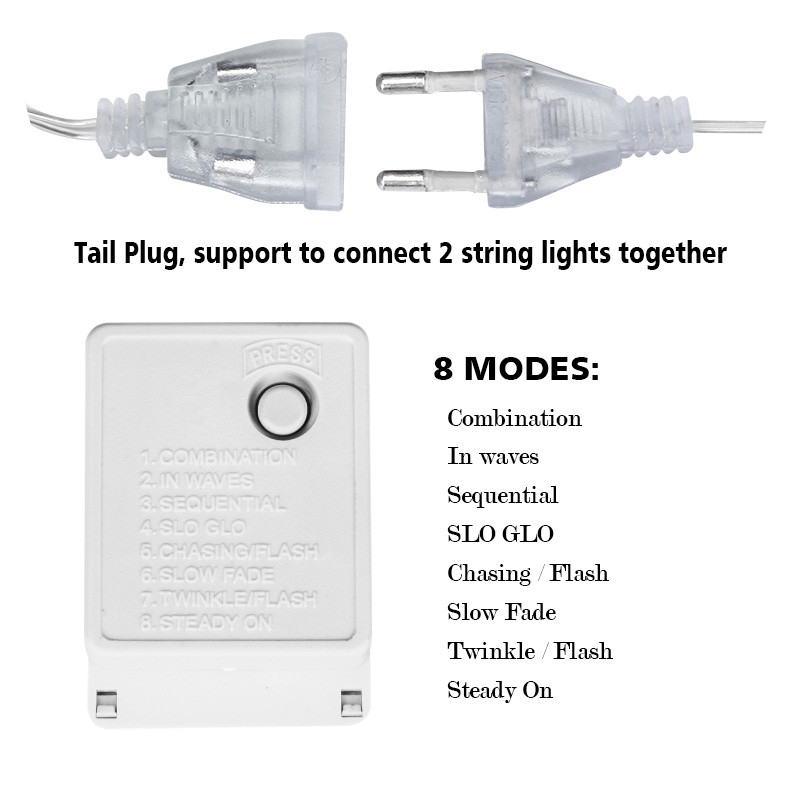 4,8M kalėdinės lemputės lauko dekoravimas Droop 0,4-0,6m led užuolaidos varveklio stygos lemputės Garden Street karnizai Girland Fairy Light
