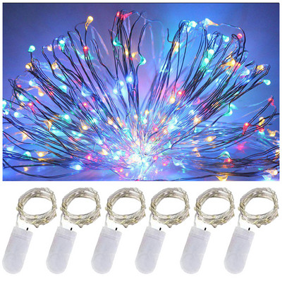6 vnt. 1M 2M 3M 5M Vestuvinė lemputė LED varinės vielos styginiai žibintai Pasakų girlianda Kalėdų LED lemputė Navidad lauko sodo apdaila