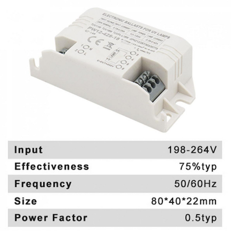 220 V 3–36 W universalūs elektroniniai balastai, skirti G23 G10q G5 UV lempai ultravioletinė šviesa 9–18 W magnetinis fluorescencinis indukcinis balastas