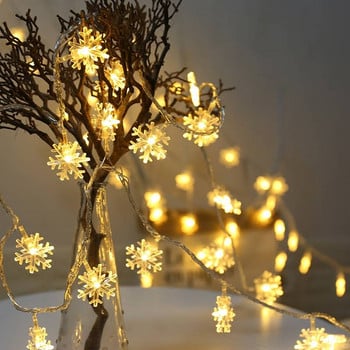 LED Snowflake String Lights Snow Fairy Garland Διακόσμηση για χριστουγεννιάτικο δέντρο Δωμάτιο Πρωτοχρονιάς για την ημέρα του Αγίου Βαλεντίνου Λειτουργεί με μπαταρία