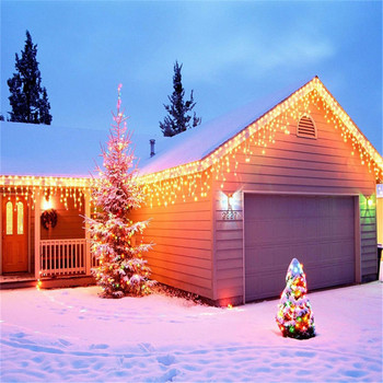 Χριστουγεννιάτικα Φωτάκια Καταρράκτη Διακόσμηση Εξωτερικού Χώρου 5M Droop 0,4-0,6m Led Lights Κουρτίνα String Lights Party Ggarden Eaves Decoration