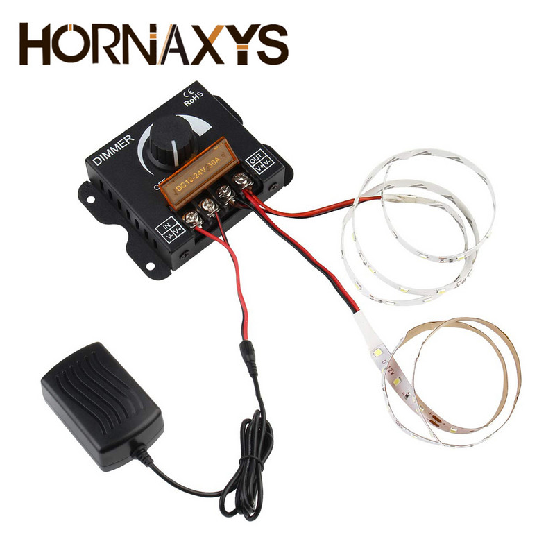 8A/16A/30A LED Dimmer întrerupător DC 12V 24V Luminozitate reglabilă Lampă Bec bandă Driver o singură culoare Controler sursă de lumină