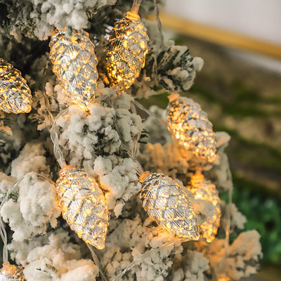1,5 m 10 LED-uri lumini cu con de pin Decorație de Crăciun 2023 Decor pentru copac Festoon Lumini de Crăciun Ghirlandă de Anul Nou Noel Navidad