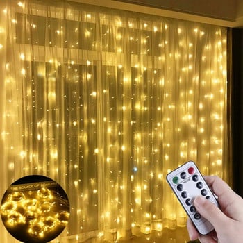 LED Коледни светлини USB Дистанционно Фея Струнни светлини 3M 4M 6M Завеси Led светлини Коледна украса за дома Новогодишен гирлянд