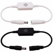 iTouchi LED-dimmer-puutelüliti koos nais- ja isase pistikuga ühevärvilise LED-ribaga lambi jaoks, DC 12V/24V, must/valge