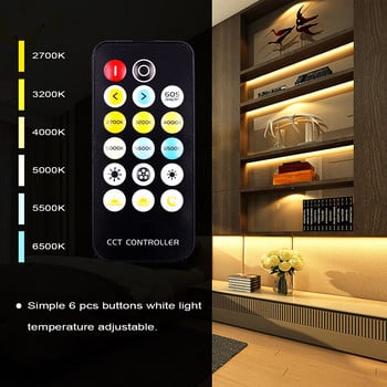 Mini DC 12V Led Controller Dimmer 6A Wireless RF Remote to Control CCT Bicolor COB LED Strips Lighting