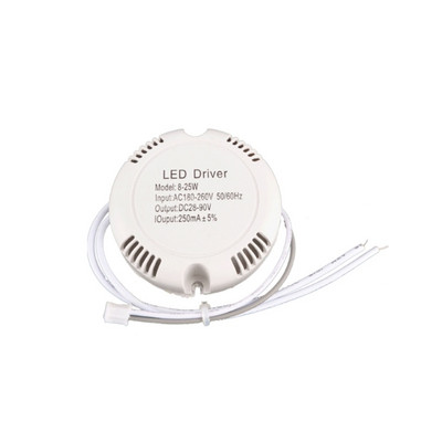 Apvali LED maitinimo šaltinio tvarkyklė AC180-260V LED lempos tvarkyklė