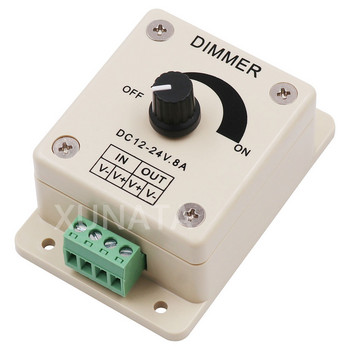 12V-24V LED димер превключвател 8A Регулатор на напрежението Регулируем контролер за 2835 3528 5050 5054 5630 Едноцветна LED лента