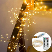 3/5 μέτρα χάλκινο σύρμα 100/200 LED String Lights Firecracker Fairy Garland Light for Christmas Windding Party Λειτουργεί με USB