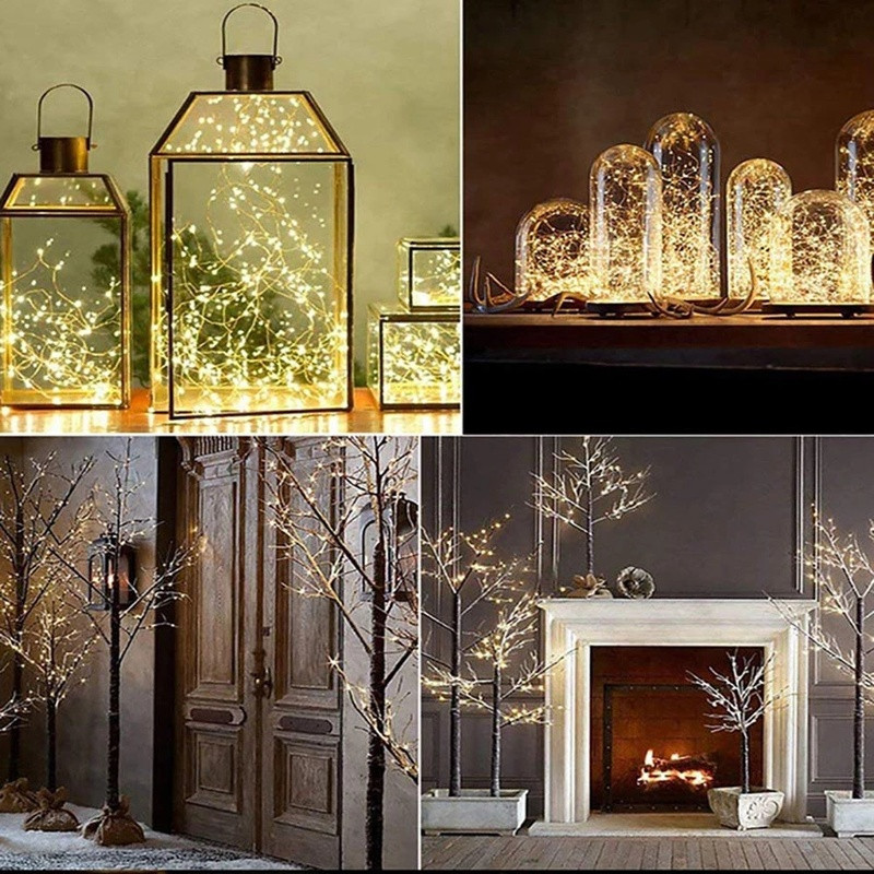 3/5 μέτρα χάλκινο σύρμα 100/200 LED String Lights Firecracker Fairy Garland Light for Christmas Windding Party Λειτουργεί με USB