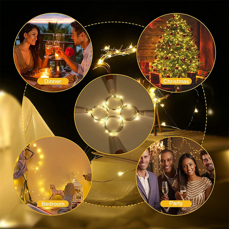 Lumini pentru sticle de vin cu plută USB reîncărcabil 2M 20 leduri în formă de plută sârmă de cupru șir de lumini pentru petrecere DIY Crăciun Halloween