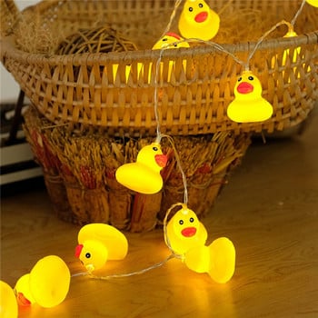 10Leds/20Leds Mini Yellow Duck LED String Light Glow Indoor Outdoor Xmas Wedding Party Φωτισμός LED Fairy LED που λειτουργεί με μπαταρία