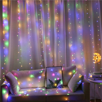 Γιρλάντα 6M LED κουρτίνα στο παράθυρο Φωτάκια USB String Τηλεχειριστήριο Fairy Festoon Χριστουγεννιάτικα στολίδια γάμου για δωμάτιο σπιτιού