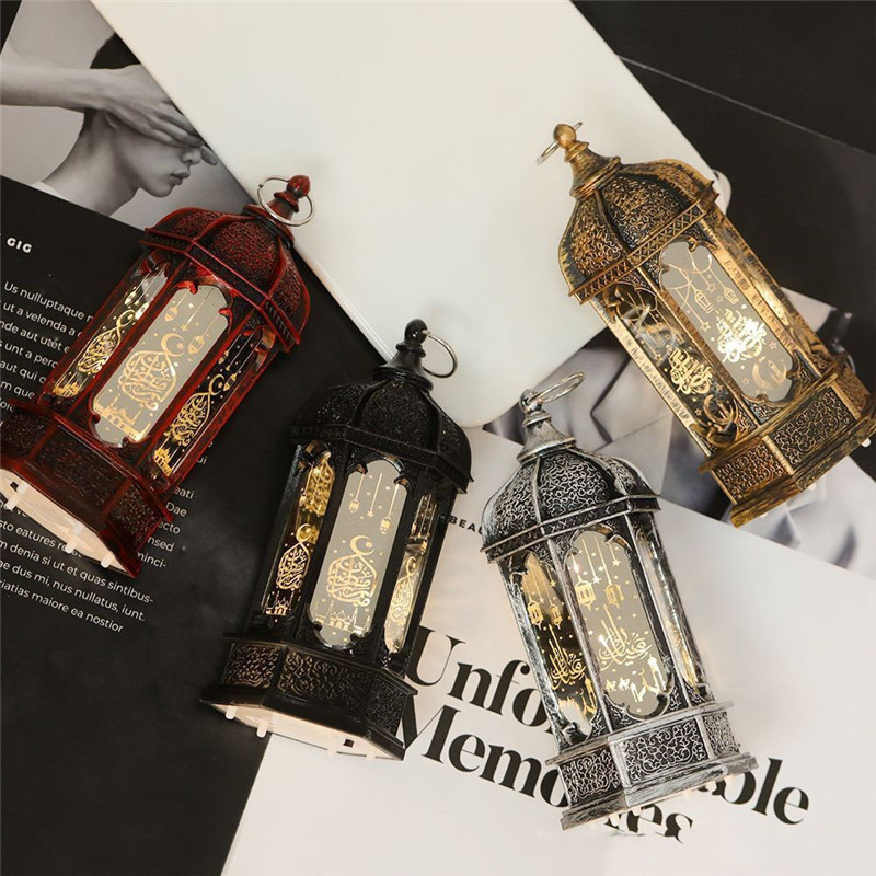 Lumină LED decorativă Eid Mubarak, festivalul Ramadan, ornament de lanternă de vânt, articole de decorare pentru petreceri islamice musulmane, iluminat de vacanță