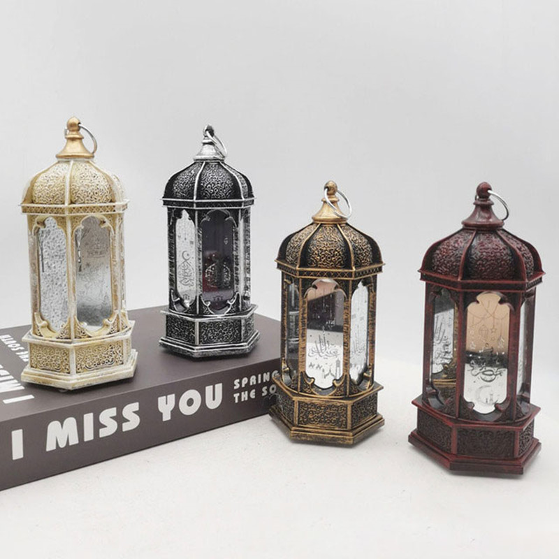 Lumină LED decorativă Eid Mubarak, festivalul Ramadan, ornament de lanternă de vânt, articole de decorare pentru petreceri islamice musulmane, iluminat de vacanță