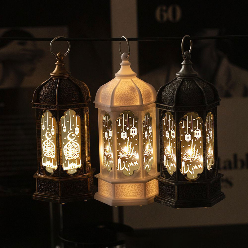 Lumină LED decorativă Eid Mubarak, festivalul Ramadan, ornament de lanternă de vânt, articole de decorare pentru petreceri islamice musulmane, iluminat de vacanță