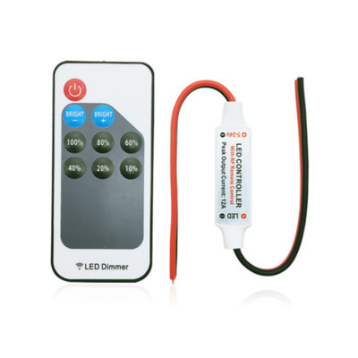 Mini DC5V-24V 9 πλήκτρα RF Wireless μονόχρωμος ελεγκτής Remote dimmer για 3528 5050 LED λωρίδα φωτός Ρύθμιση ελέγχου φωτεινότητας