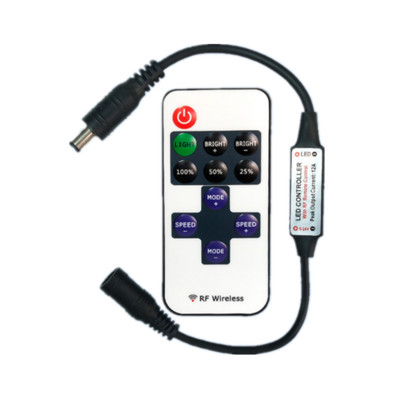 Mini DC5V-24V 9 πλήκτρα RF Wireless μονόχρωμος ελεγκτής Remote dimmer για 3528 5050 LED λωρίδα φωτός Ρύθμιση ελέγχου φωτεινότητας