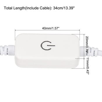 1 τμχ LED Touch Inline Dimmer 5V 3A USB Cord Tact Switch Controller LED Dimmer Switch for single Color Emitting Diode Light Strip