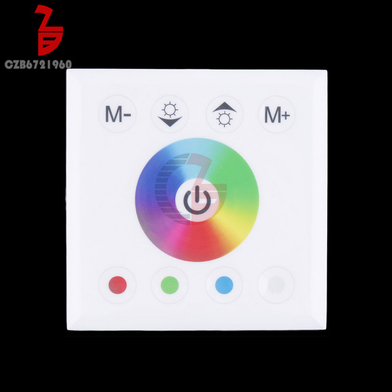Controller DC 12V 24V RGB RGBW, montat pe perete, întrerupător de intensitate cu panou tactil pentru lampă cu bandă LED 2835 3528 5050