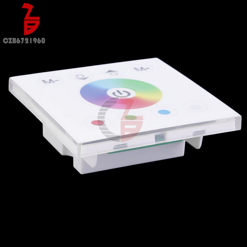Controller DC 12V 24V RGB RGBW, montat pe perete, întrerupător de intensitate cu panou tactil pentru lampă cu bandă LED 2835 3528 5050
