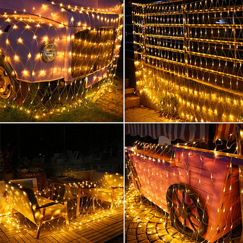 Φωτιστικό κουρτίνας LED Fairy String Διχτυωτό χριστουγεννιάτικο πλέγμα 3x2m 200led EU 220V Πάρτι Γάμος Πρωτοχρονιάτικο Γιρλάντα Διακόσμηση εξωτερικού χώρου κήπου