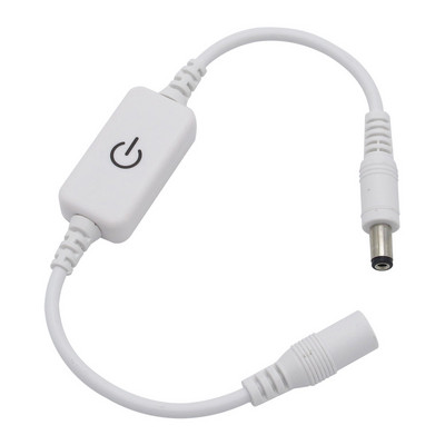 1 бр. Мини черен / бял DC 12V - 24V 4A сензорен LED димер за едноцветна светодиодна лента Регулиране на яркостта Включване/изключване