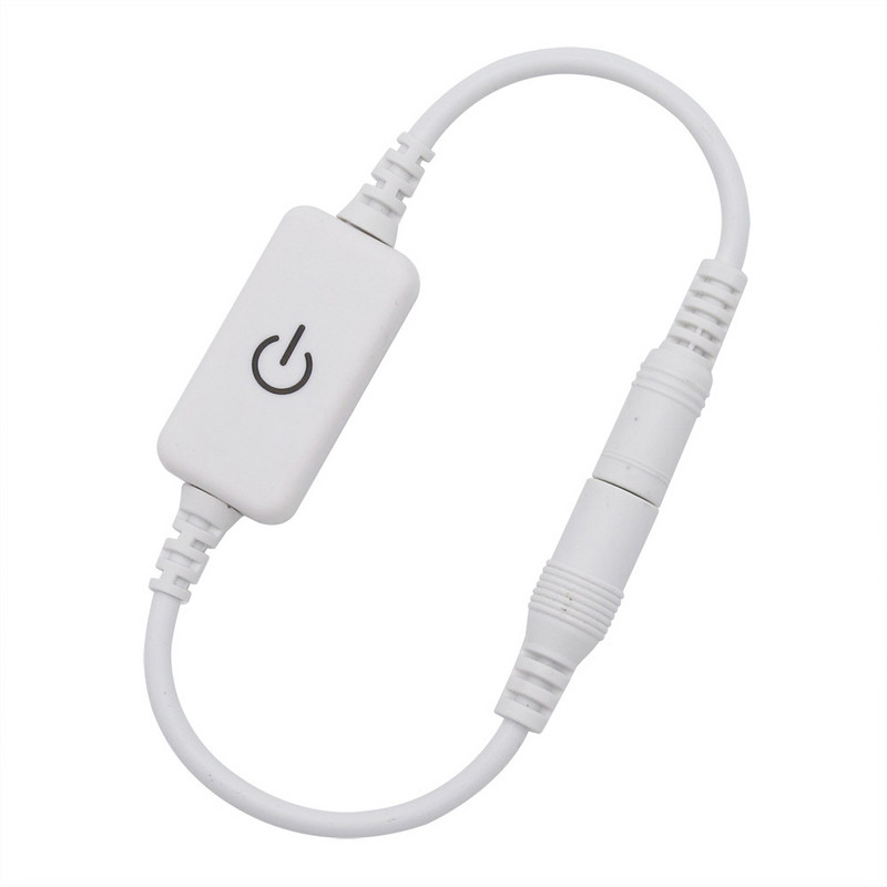 1 бр. Мини черен / бял DC 12V - 24V 4A сензорен LED димер за едноцветна светодиодна лента Регулиране на яркостта Включване/изключване