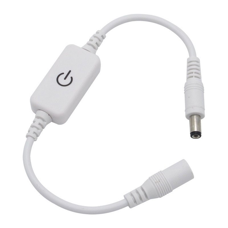 1 бр. Мини черен / бял DC 12V - 24V 4A сензорен LED димер за едноцветна светодиодна лента Регулиране на яркостта Включване/изключване