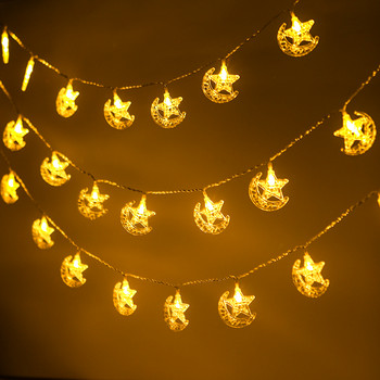 Moon Star LED Fairy String Lights Garland Ραμαζάνι Διακόσμηση για το σπίτι 2023 Ramadan Kareem Eid Mubarak Light Ισλαμικό Φωτιστικό πάρτι