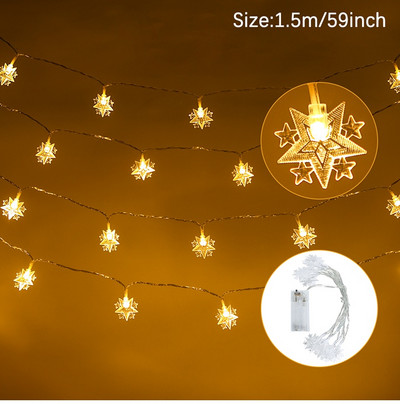 Moon Star LED Fairy String Lights Garland Ραμαζάνι Διακόσμηση για το σπίτι 2023 Ramadan Kareem Eid Mubarak Light Ισλαμικό Φωτιστικό πάρτι