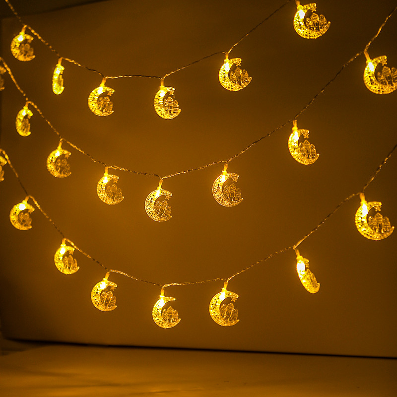 Moon Star LED Fairy String Lights Garland Ραμαζάνι Διακόσμηση για το σπίτι 2023 Ramadan Kareem Eid Mubarak Light Ισλαμικό Φωτιστικό πάρτι