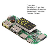 LED dvigubas USB 5V 2.4A, skirtas Lightning USB Power Bank 18650 įkroviklio plokštės perkrovos perkrovos trumpojo jungimo apsauga