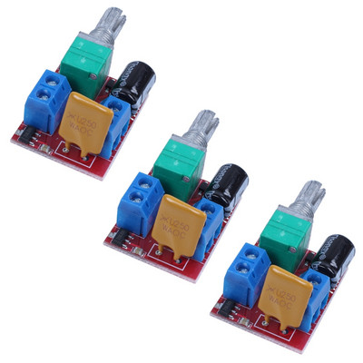 3X Mini DC motor PWM fordulatszám szabályozó 3V 6V 12V 24V 35VDC 90W 5A DC motor fordulatszám vezérlő kapcsoló LED fényerőszabályzó