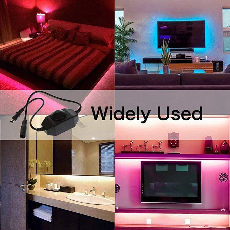 Димер за LED лента, DC 12V-24V превключвател за димер, подходящ за LED лента, LED лампа за въже 3528, 5050, 5630