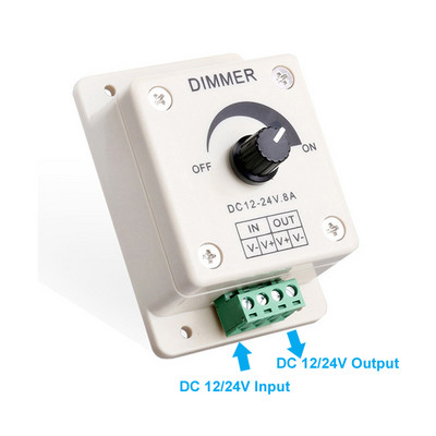 Spilgtuma aptumšojams gaismas slēdzis 8a 24v 12v Led dimmera slēdzis LED apgaismojumam Manuālais slēdža gaismas intensitātes regulators