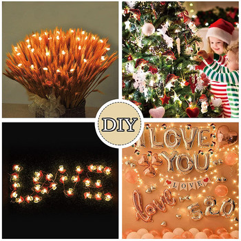 Νέα 3D Stereo Mushroom Χάλκινο σύρμα με μπαταρία/USB DIY Fairy String Lamps 20/30Leds Mushroom String Lights for Patio Decor