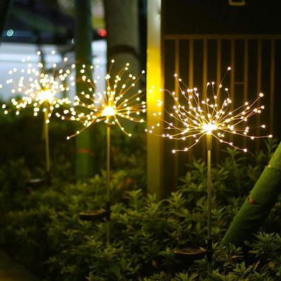 Solárna girlanda, ohňostroj, 90/150 LED, záhradné solárne svetlo, vodotesné, terasa, chodník, trávnik, svetlá, Navidad, novoročné, vianočné dekorácie