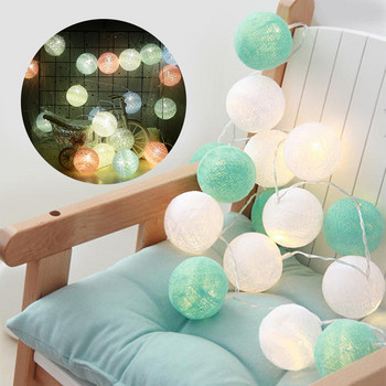 20 Βαμβακερή μπάλα 2,2M String Fairy Night Lights USB LED Bulb Υπνοδωμάτιο Χριστουγεννιάτικο εορταστικό πάρτι εξωτερικού χώρου Διακοσμητικά φωτάκια κρεβατιού για μωρά
