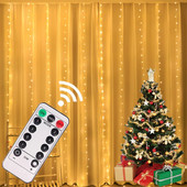 Zavjese od 3 metra LED žičane svjetiljke Božićni ukrasi Girlanda USB Festoon Daljinski upravljač Fairy Girlland Lights za spavaću sobu Home