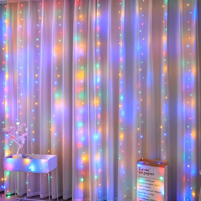 Zavjese od 3 metra LED žičane svjetiljke Božićni ukrasi Girlanda USB Festoon Daljinski upravljač Fairy Girlland Lights za spavaću sobu Home